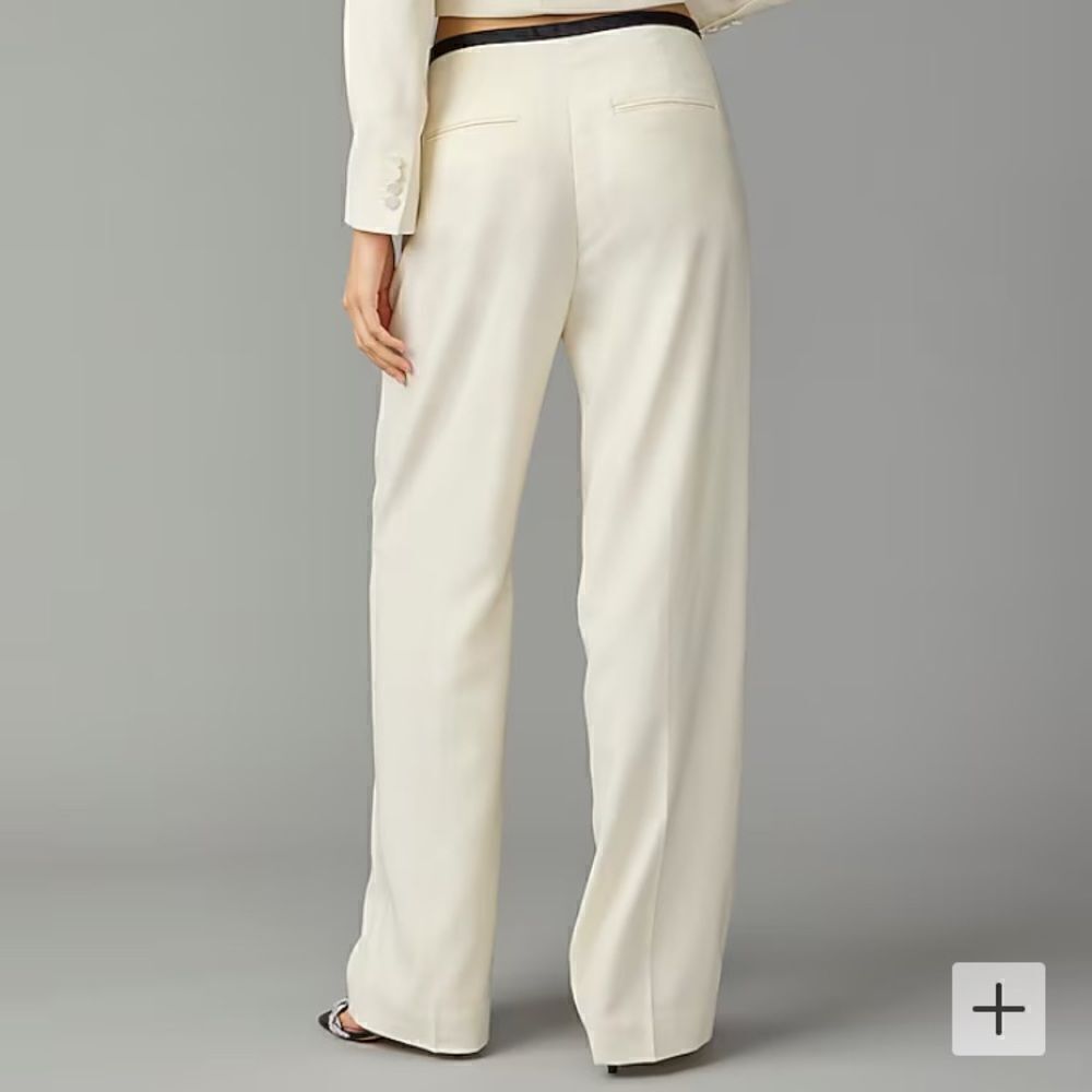 J.Crew Collection pleated wide-leg tuxedo pant in Italian wool - Picture 2 of 10